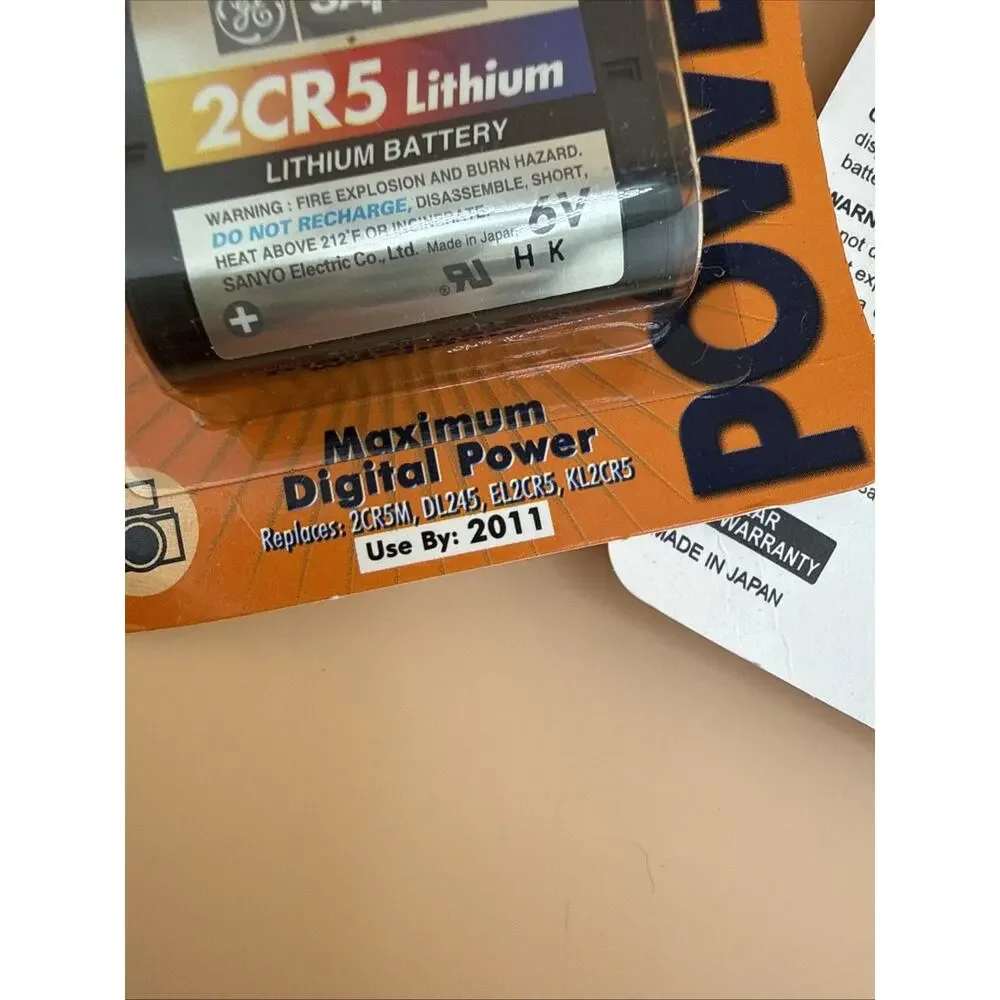 Lot Of 5 SANYO 2CR5 LITHIUM BATTERY - 6V PHOTO LITHIUM BATTERY (2 PCS)